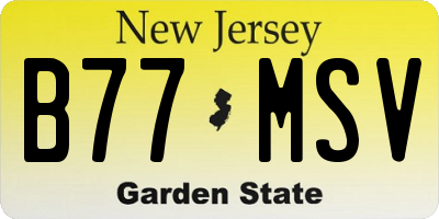 NJ license plate B77MSV