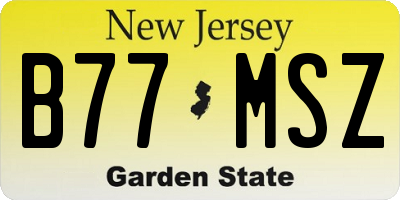 NJ license plate B77MSZ