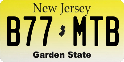 NJ license plate B77MTB