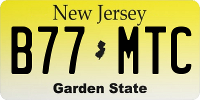 NJ license plate B77MTC