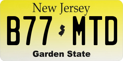 NJ license plate B77MTD