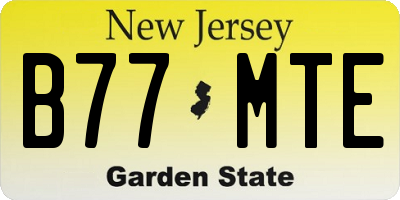 NJ license plate B77MTE