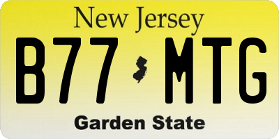 NJ license plate B77MTG