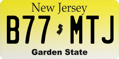 NJ license plate B77MTJ