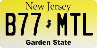 NJ license plate B77MTL