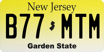 NJ license plate B77MTM