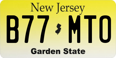 NJ license plate B77MTO