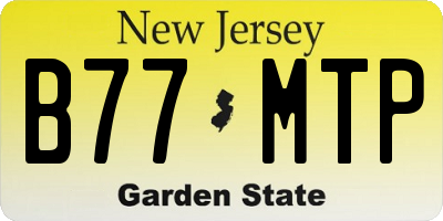 NJ license plate B77MTP