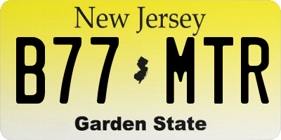 NJ license plate B77MTR