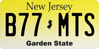 NJ license plate B77MTS