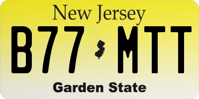NJ license plate B77MTT