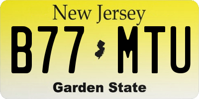 NJ license plate B77MTU