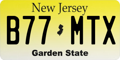 NJ license plate B77MTX