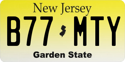 NJ license plate B77MTY