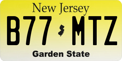 NJ license plate B77MTZ