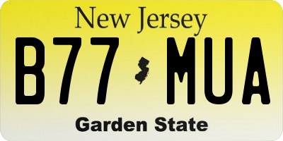 NJ license plate B77MUA
