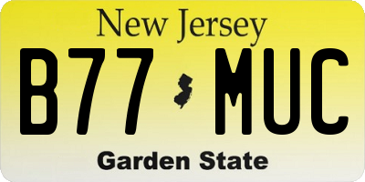 NJ license plate B77MUC