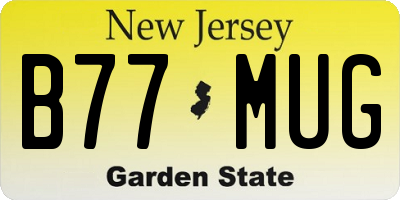 NJ license plate B77MUG