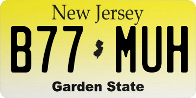 NJ license plate B77MUH