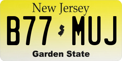 NJ license plate B77MUJ