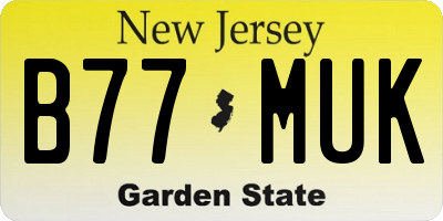 NJ license plate B77MUK