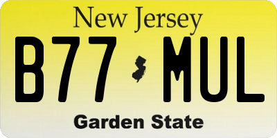 NJ license plate B77MUL