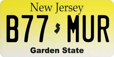 NJ license plate B77MUR