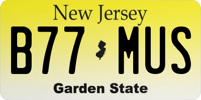 NJ license plate B77MUS