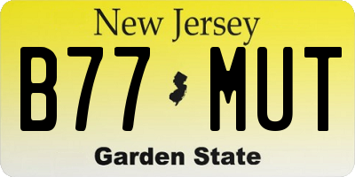 NJ license plate B77MUT