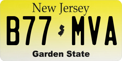NJ license plate B77MVA