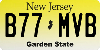 NJ license plate B77MVB