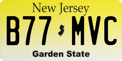 NJ license plate B77MVC