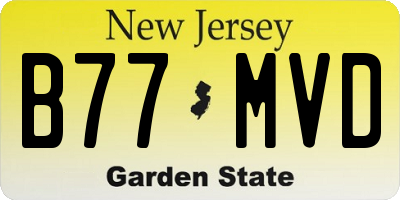 NJ license plate B77MVD