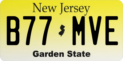 NJ license plate B77MVE