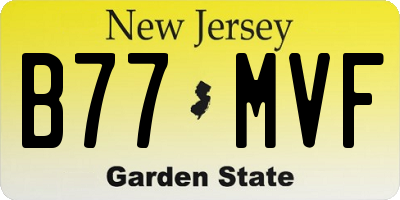 NJ license plate B77MVF