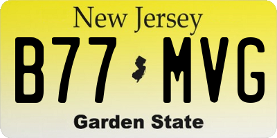 NJ license plate B77MVG