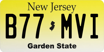 NJ license plate B77MVI