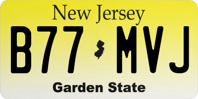 NJ license plate B77MVJ