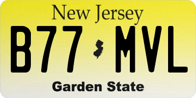 NJ license plate B77MVL