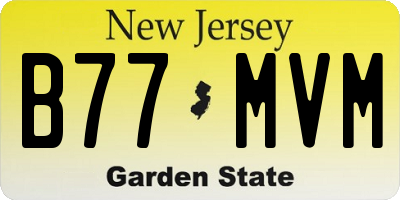 NJ license plate B77MVM