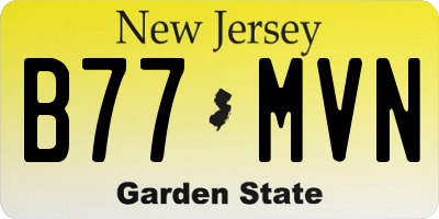 NJ license plate B77MVN