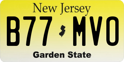 NJ license plate B77MVO