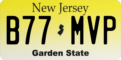 NJ license plate B77MVP