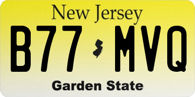 NJ license plate B77MVQ