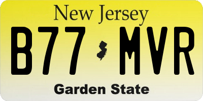 NJ license plate B77MVR