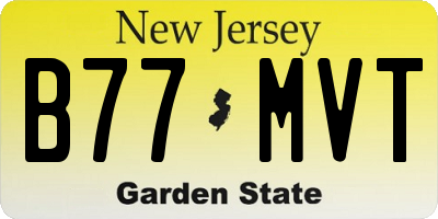 NJ license plate B77MVT