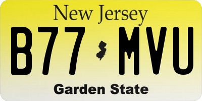 NJ license plate B77MVU