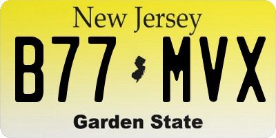 NJ license plate B77MVX