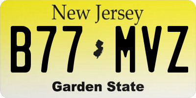 NJ license plate B77MVZ