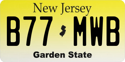 NJ license plate B77MWB